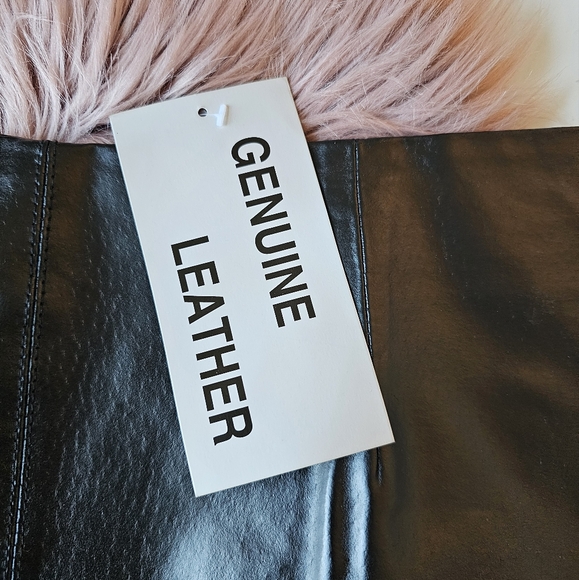 NWT Chadwicks of Boston Genuine Leather Black Pencil Skirt Women’s Size 10T - Picture 3 of 13